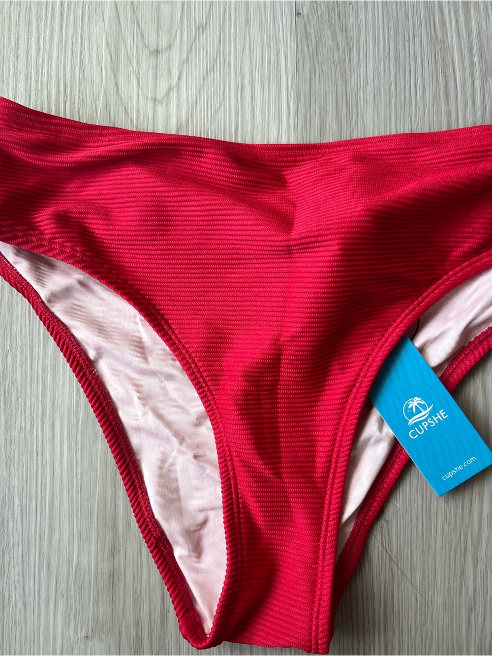 Cupshe Red Ribbed Bikini Two-Piece Size S - Picture 4 of 6